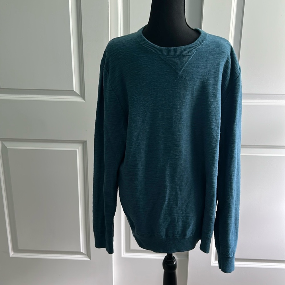 Alesbury Teal Blue Crewneck Sweater Knit Pullover